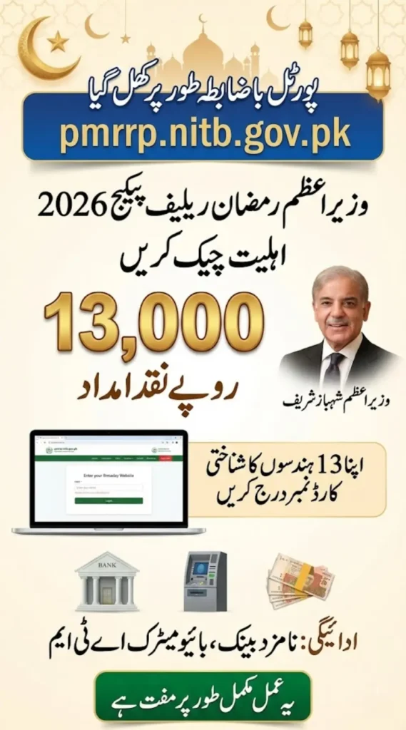 pmrrp.nitb.gov.pk Portal Opened – Confirm Your PM Ramzan Relief 2026 Eligibility in Minutes